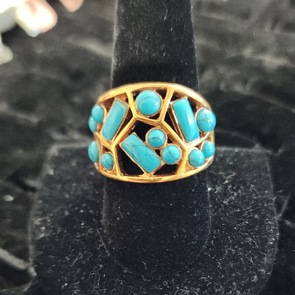 Rose Gold and Turquoise Ring
